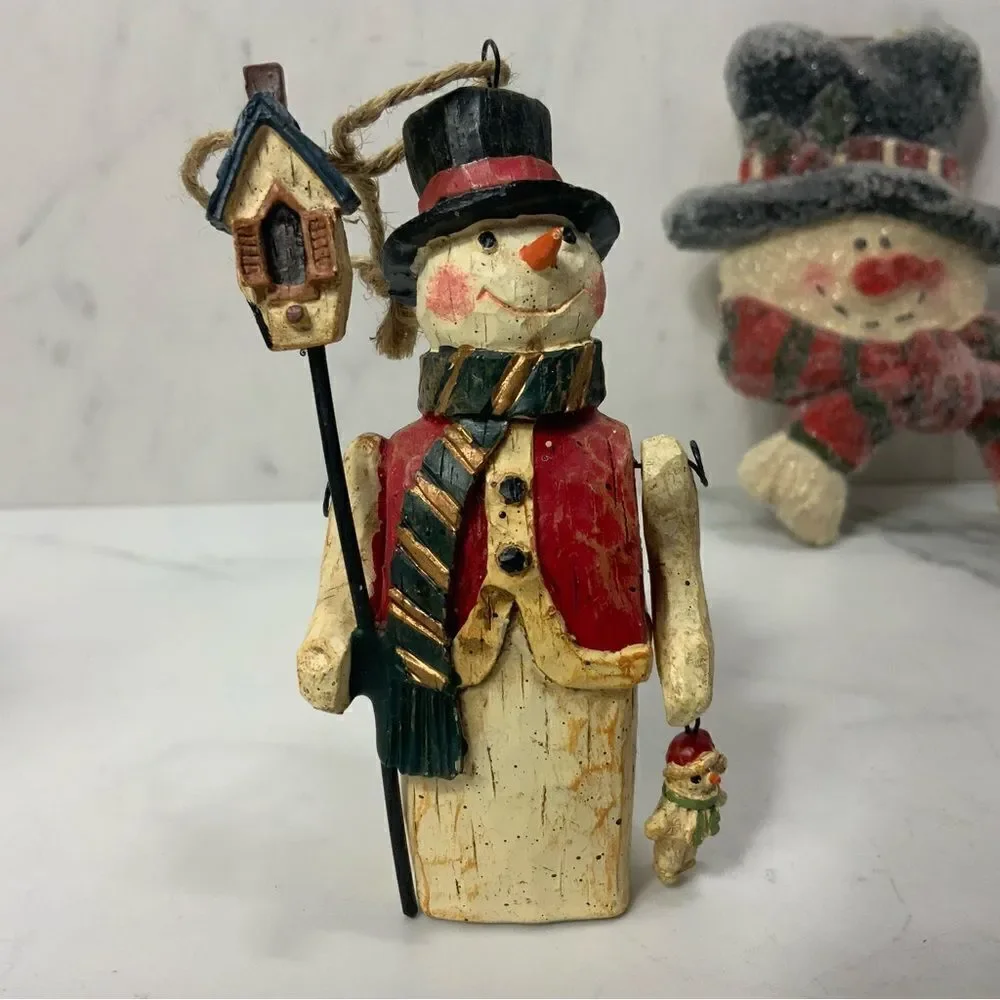 Lot of 4 Snowman Christmas Tree Ornaments